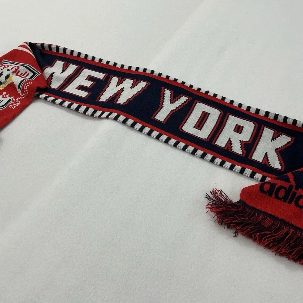 Adidas New York MLS Red Bull New York City FC Soccer Scarf-Red White Blue USA